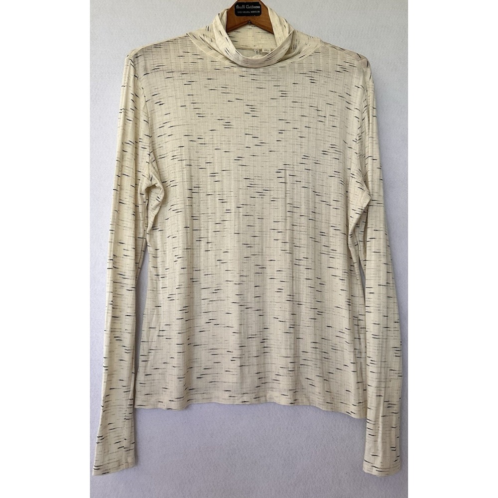Cato Soft Stretch Turtleneck Top Women's Large Cream Capsule Layering